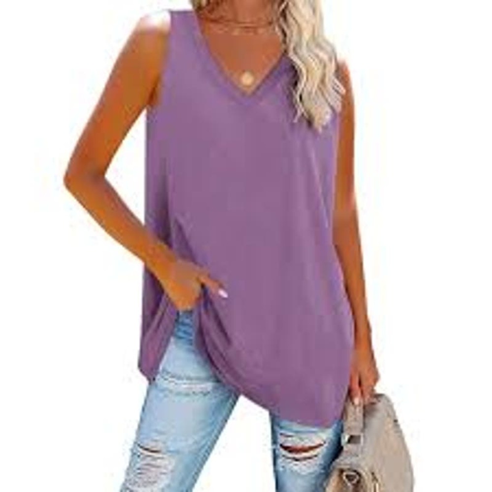 Eclair Womens Regular Fit V-Neck Tank Top Pleated Wide Strap Back Zip Size XS